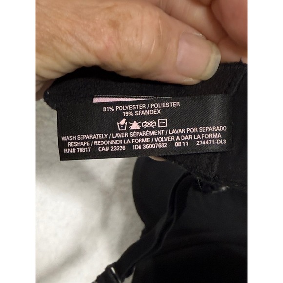 Victoria's Secret Sexy Little Things Black Push Up Bra 36D Leopard Trim - Picture 6 of 6